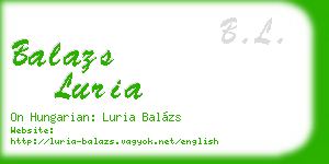 balazs luria business card