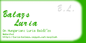 balazs luria business card